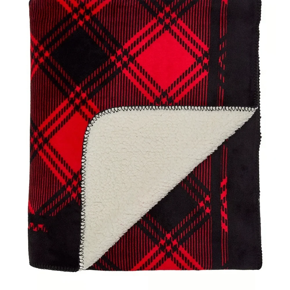 Victoria's Secret PINK NWT Red And Black Plaid Cozy Blanket‎